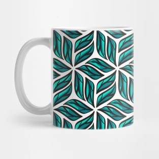 Hand Drawn Leaves Geometric Seamless Pattern Mug